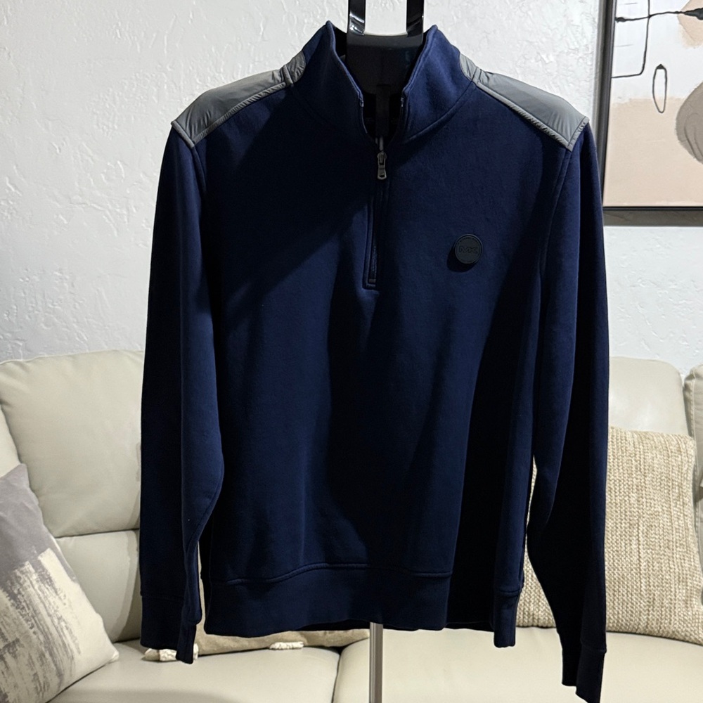 Michael Kors Dark Blue Zip-Up Sweater